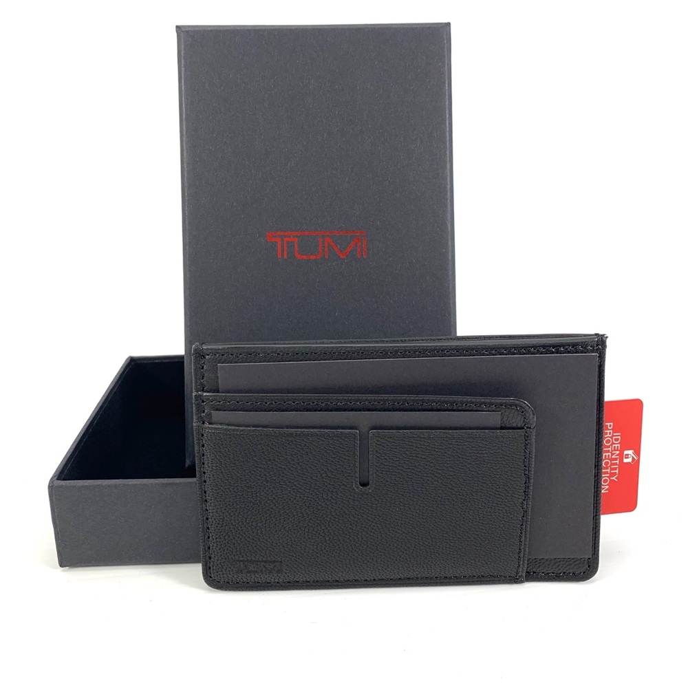 Tumi Leather Chambers Long Card Case RFID Blocking